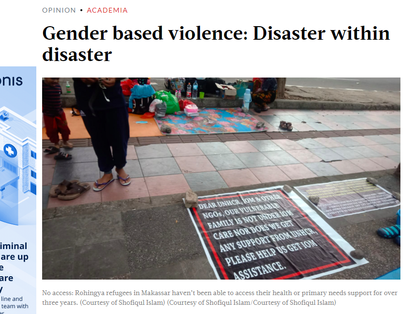 OPINION:  Gender based violence: Disaster within disaster 
