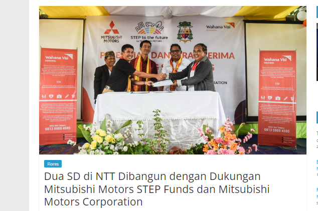 Dua SD di NTT Dibangun dengan Dukungan Mitsubishi Motors STEP Funds dan Mitsubishi Motors Corporation