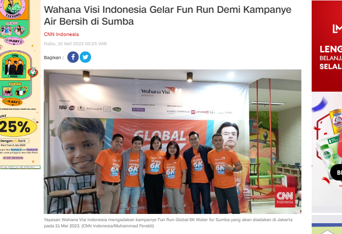 Wahana Visi Indonesia Gelar Fun Run Demi Kampanye Air Bersih di Sumba