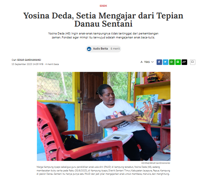 Yosina Deda, Setia Mengajar dari Tepian Danau Sentani