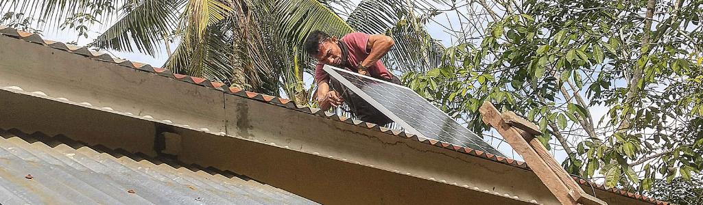 Solar Panel Electricity Enlightens Landak