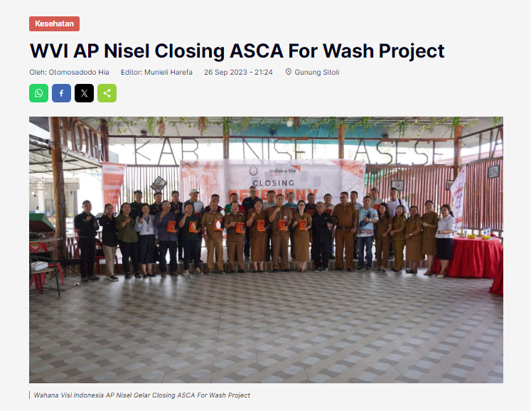 WVI AP Nisel Closing ASCA For Wash Project