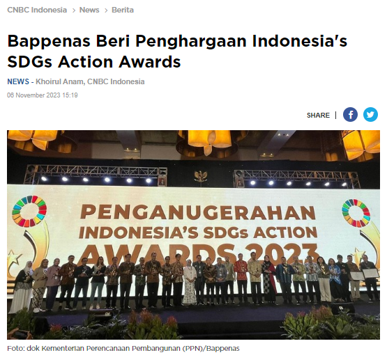 Bappenas Beri Penghargaan Indonesia's SDGs Action Awards