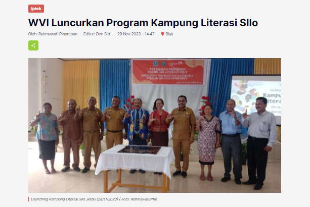 WVI Luncurkan Program Kampung Literasi Silo
