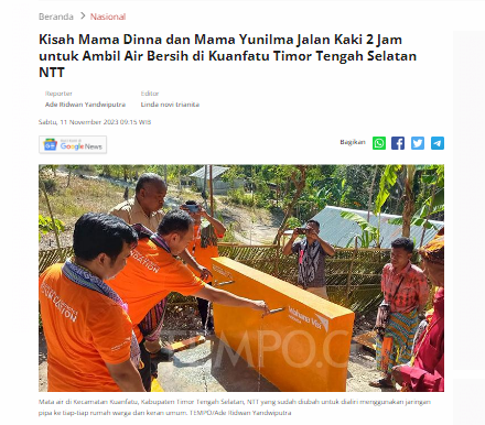 Kisah Mama Dinna dan Mama Yunilma Jalan Kaki 2 Jam untuk Ambil Air Bersih di Kuanfatu Timor Tengah Selatan NTT