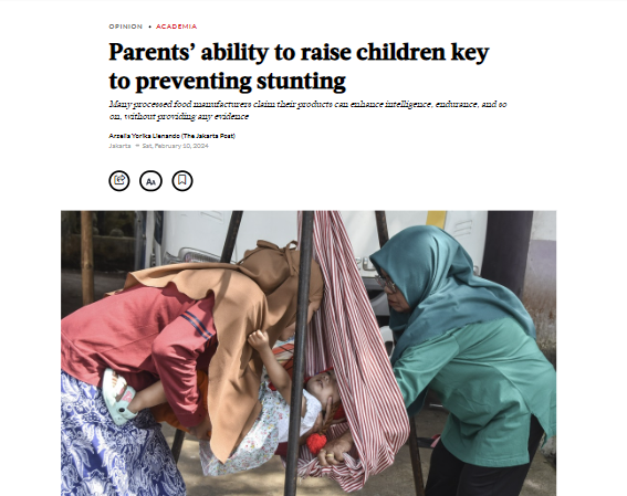 OPINI: Parents’ ability to raise children key to preventing stunting
