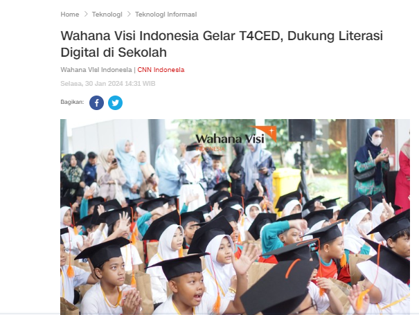 Wahana Visi Indonesia Gelar T4CED, Dukung Literasi Digital di Sekolah