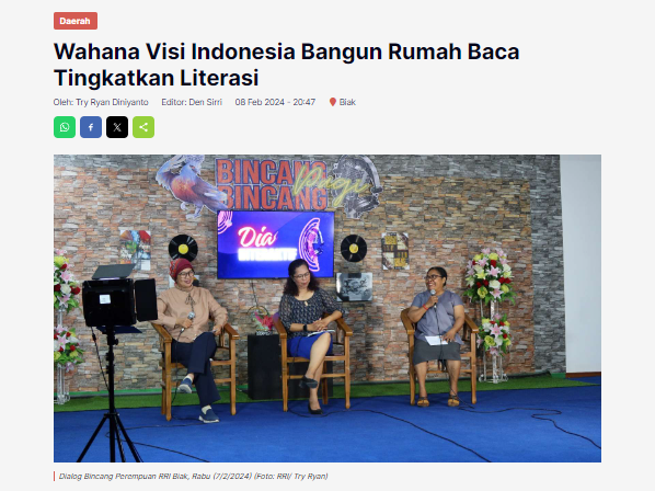 Wahana Visi Indonesia Bangun Rumah Baca Tingkatkan Literasi