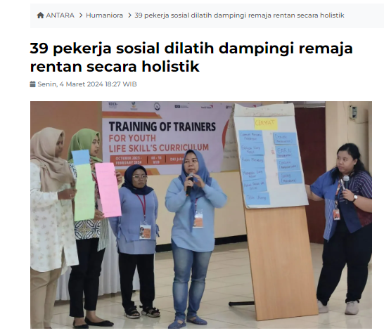 39 Pekerja Sosial Dilatih Dampingi Remaja Rentan Secara Holistik