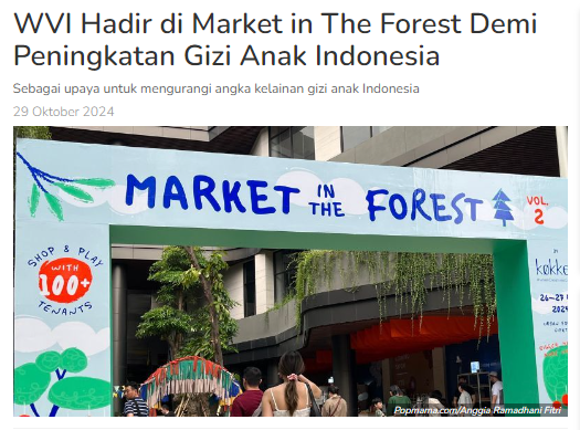 WVI Hadir di Market in The Forest Demi Peningkatan Gizi Anak Indonesia